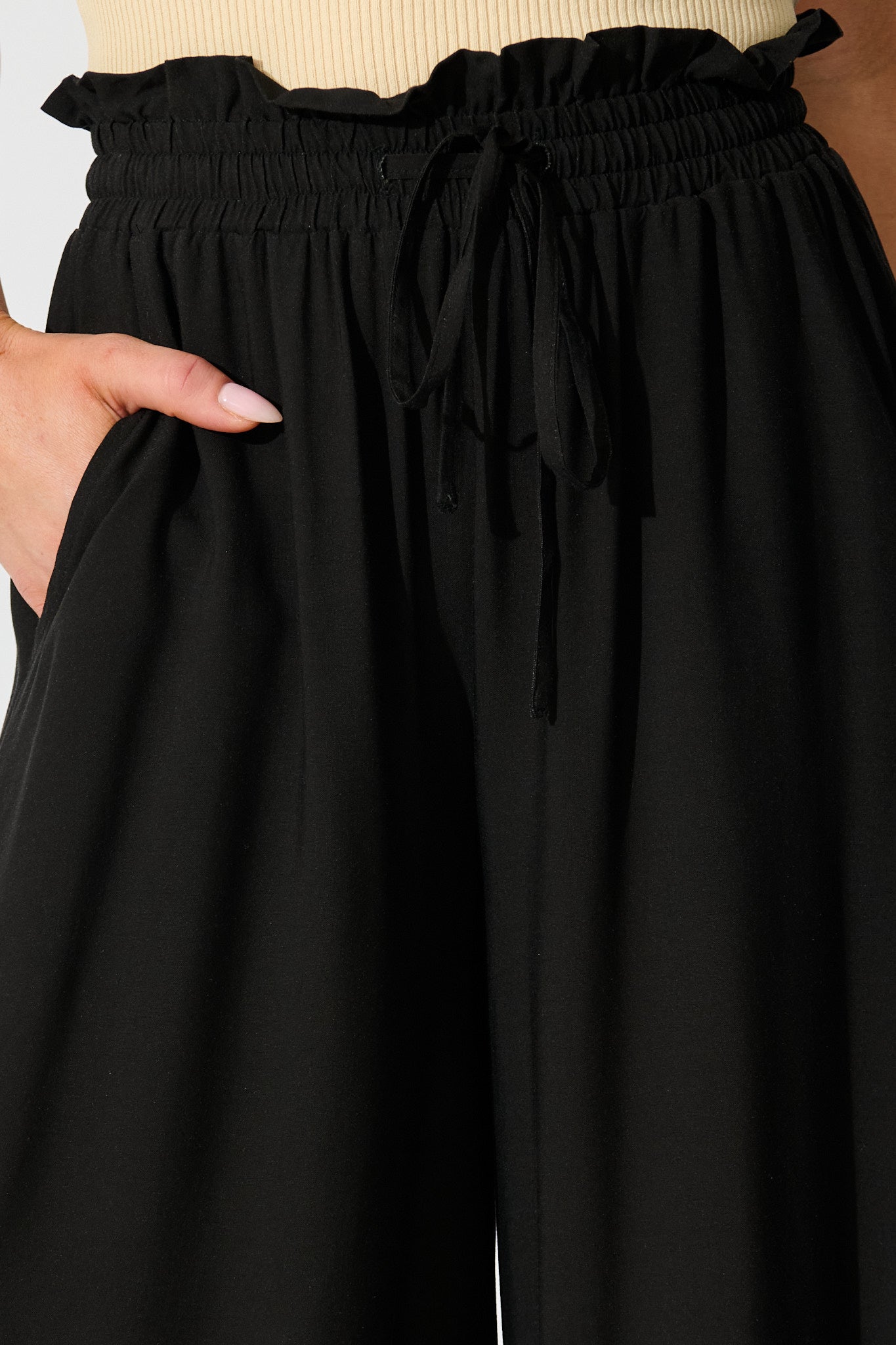 Flora Noir Pant in Black with Floral Print