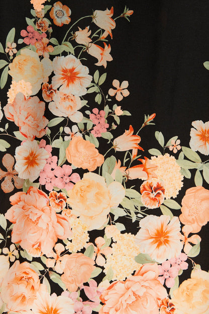 Flora Noir Pant in Black with Floral Print