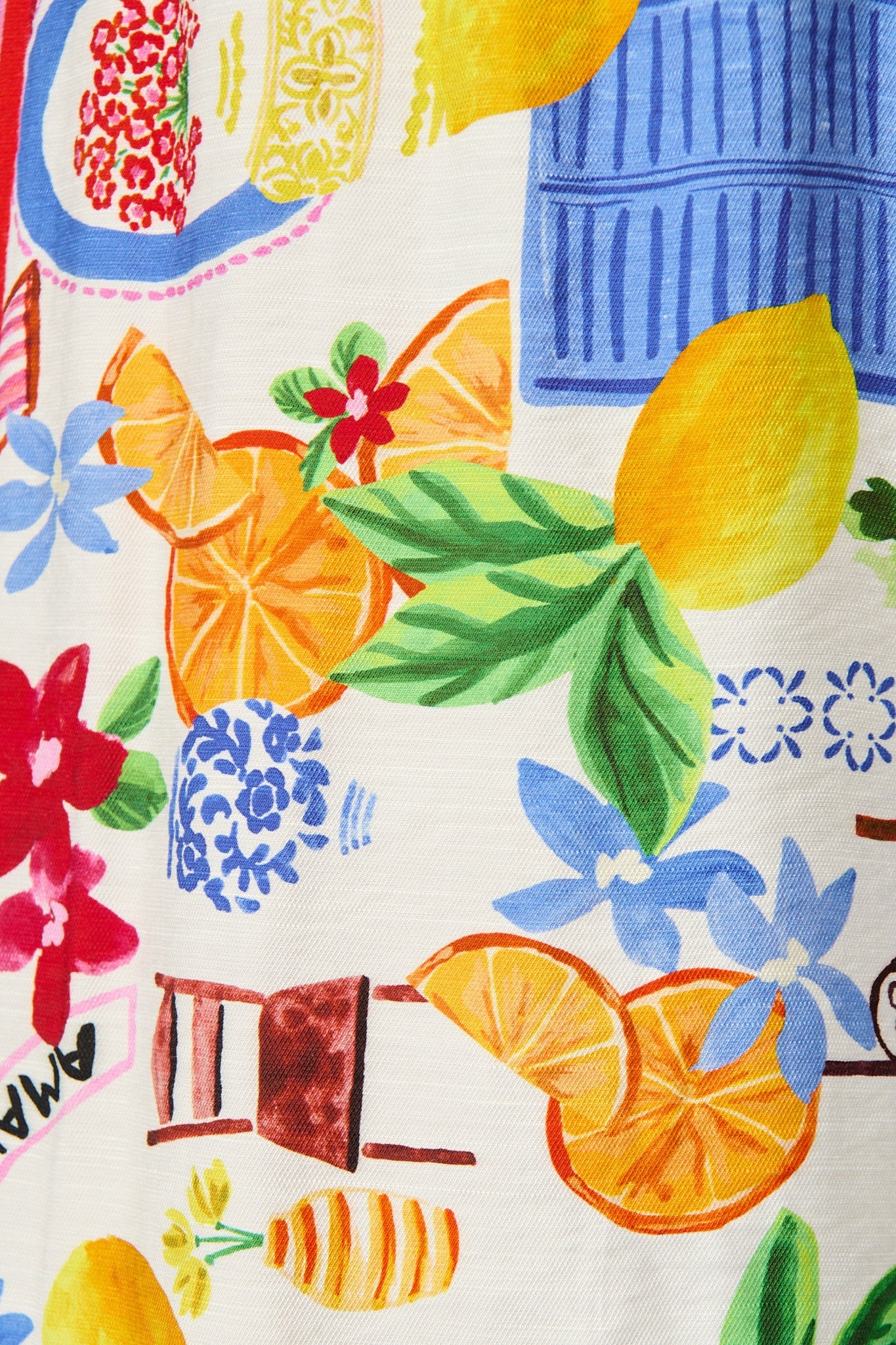 Romeo Pant in White With Multi Print