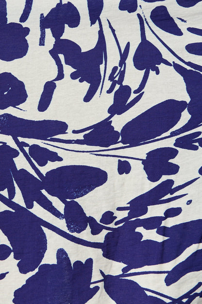 PRE ORDER Mina Smock Dress in White and Navy Print