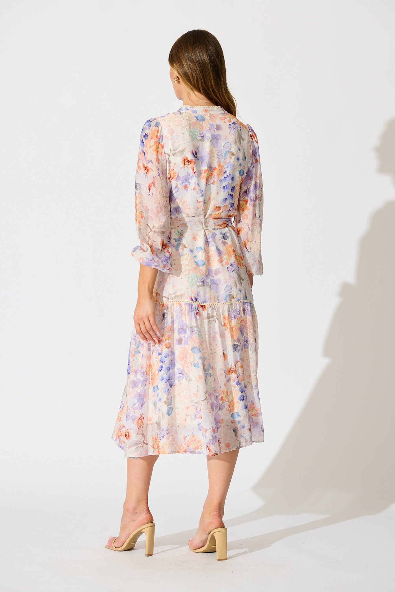 Vivette Midi Dress in Multi Floral Print