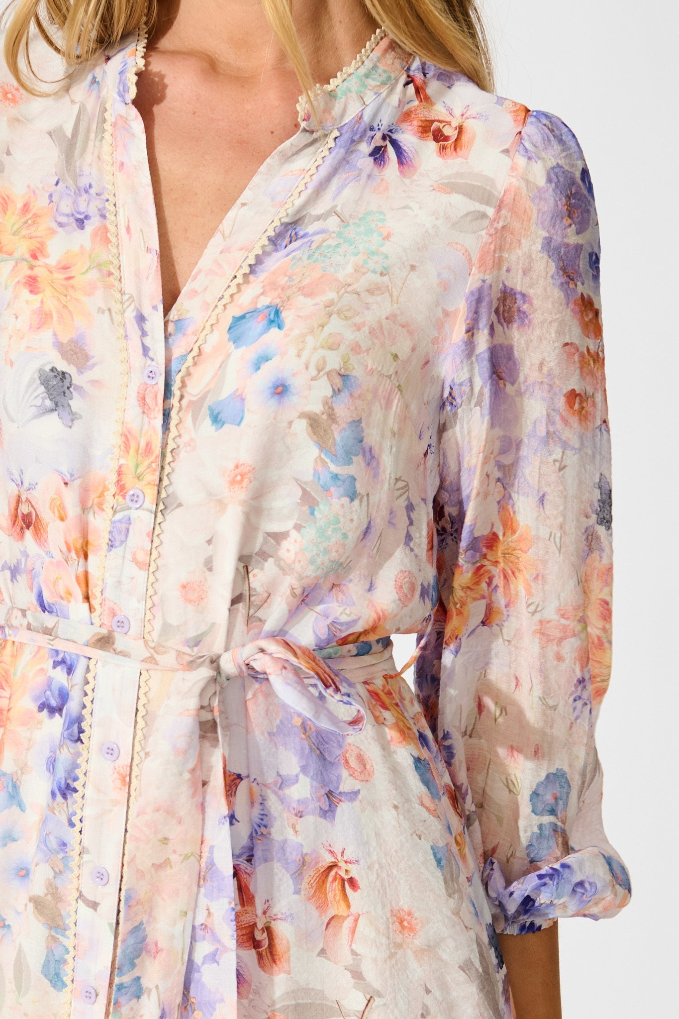 Vivette Midi Dress in Multi Floral Print