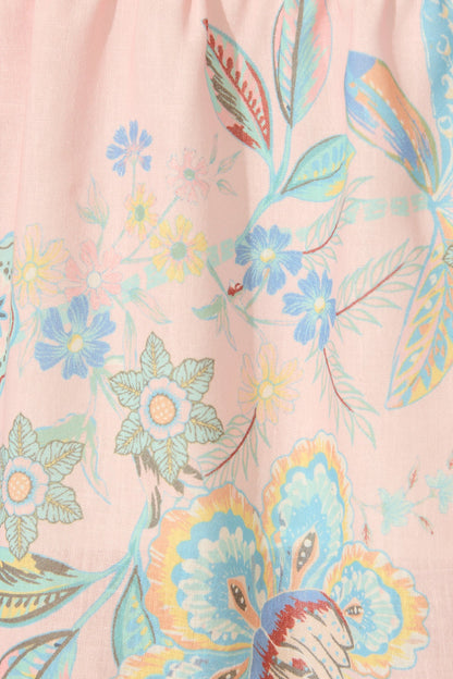 Sammie Shirt Dress in Pink and Lilac Floral Linen Blend