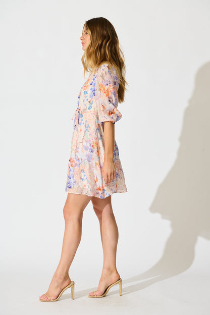 Raye Dress in Multi Floral Print