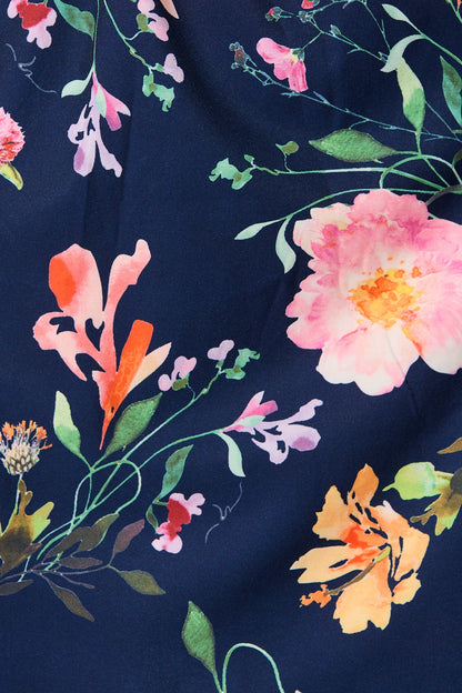 June Dress In Navy With Multi Floral Print
