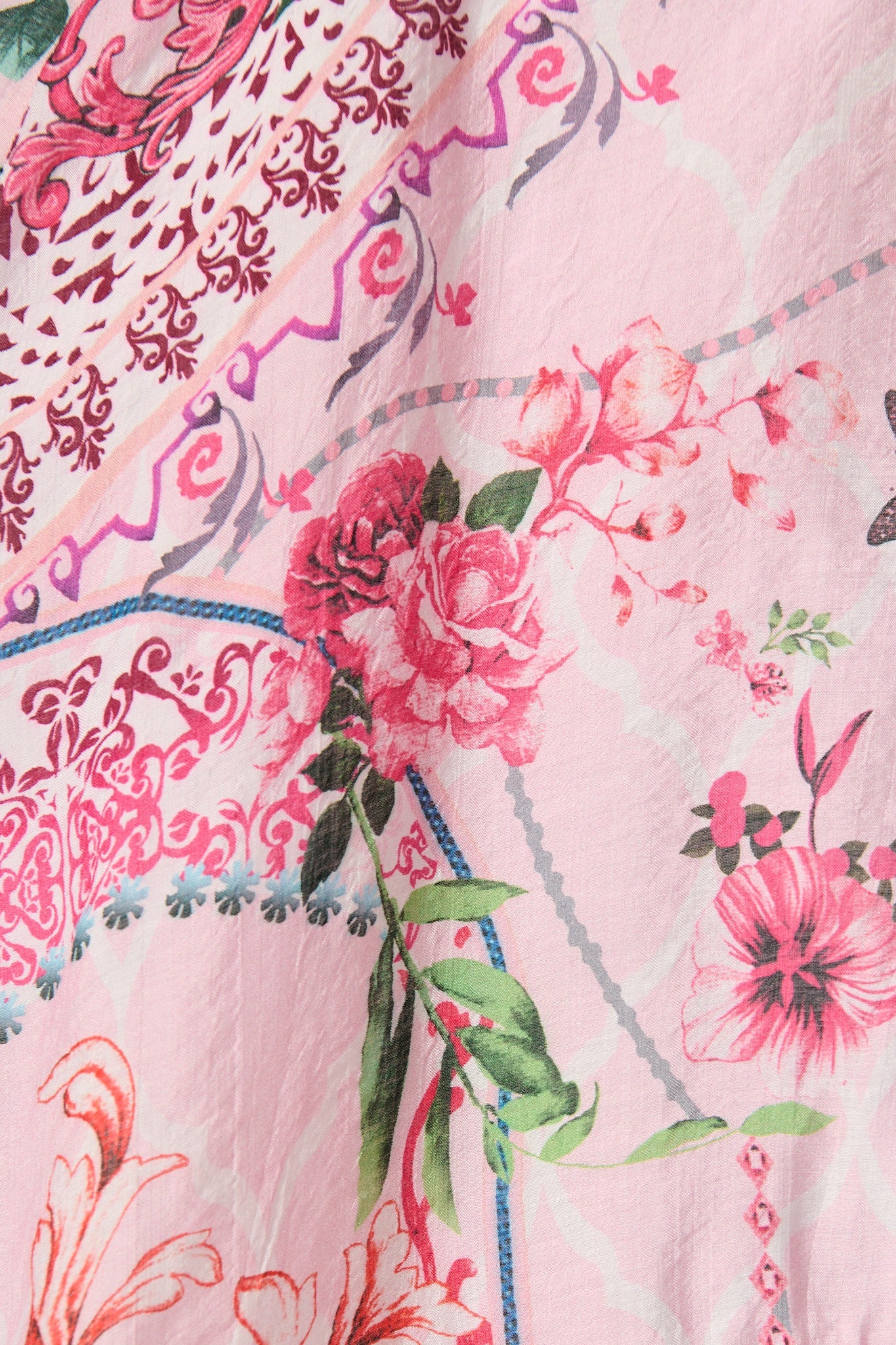 Malhia Shirt Dress in Pink Floral Cotton Blend