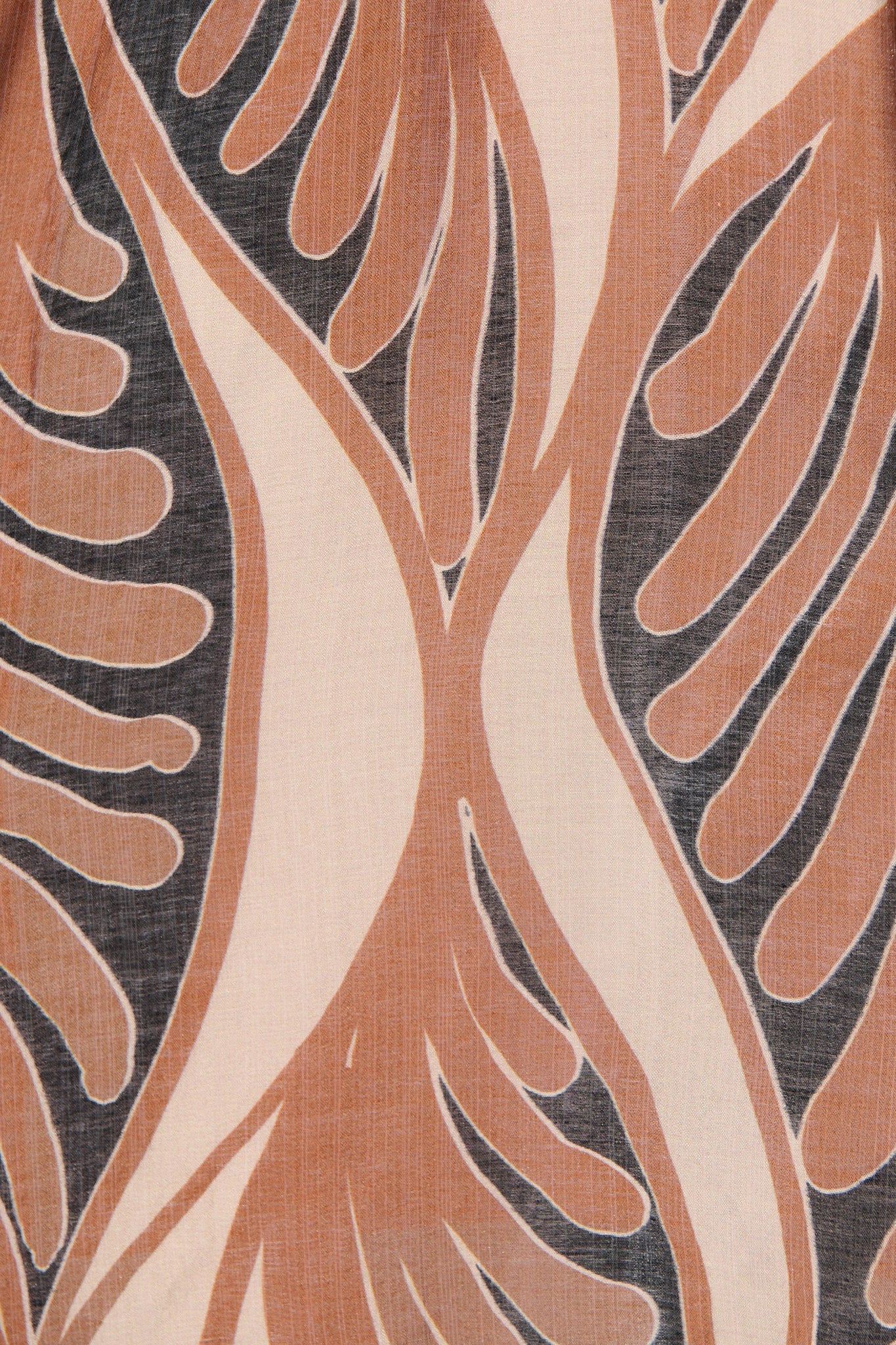 Malhia Shirt Dress in Brown with Tan Cotton Blend