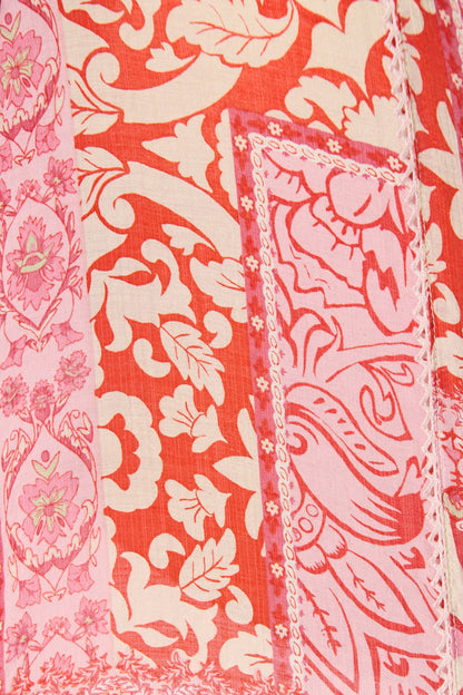 Emma Shirt in Pink with Red Cotton Blend