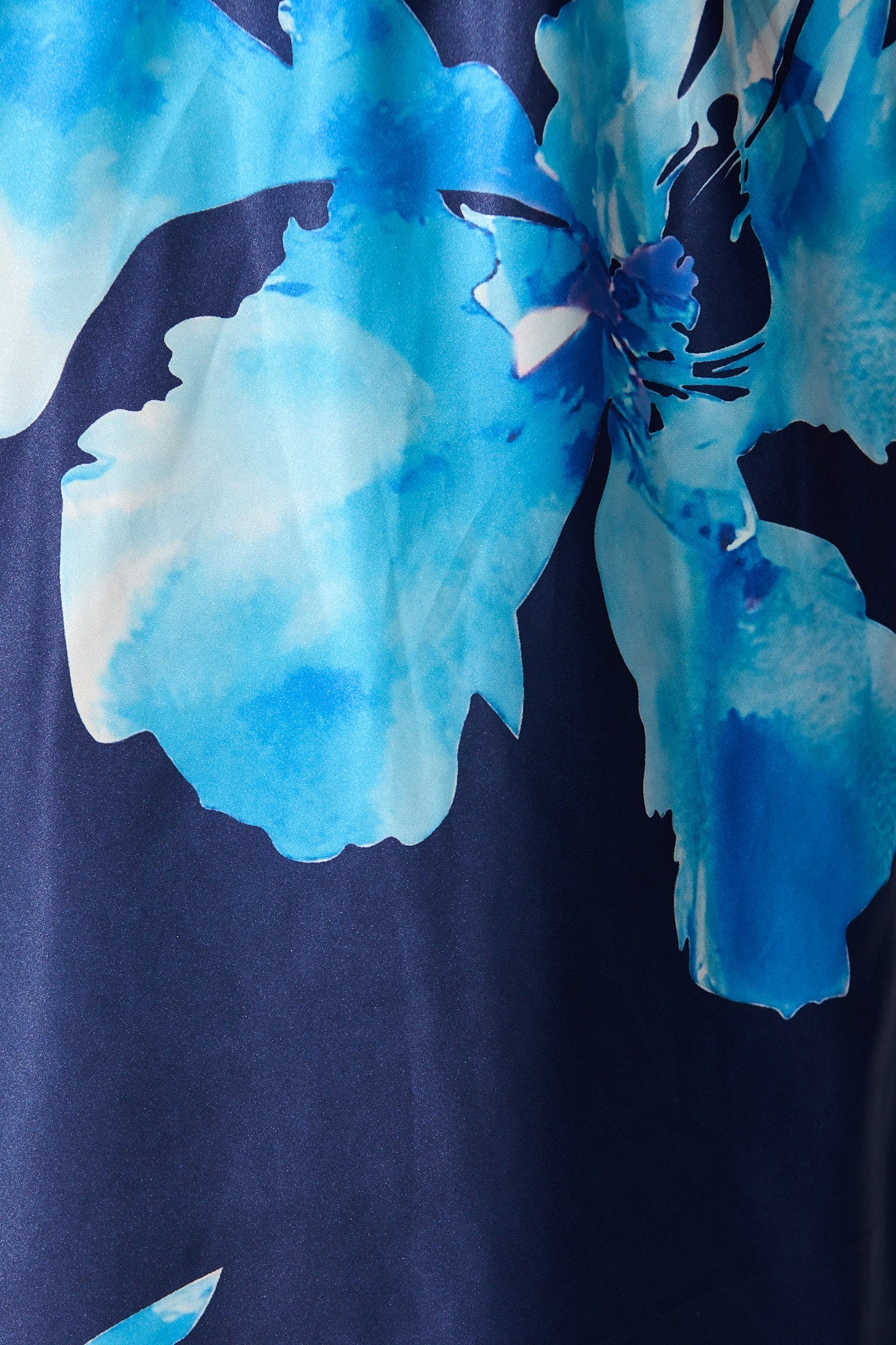 Sarita Maxi Off Shoulder Dress in Navy Floral Satin