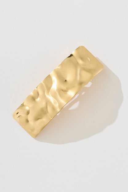 Carly Barrette Hair Clip in Textured Gold