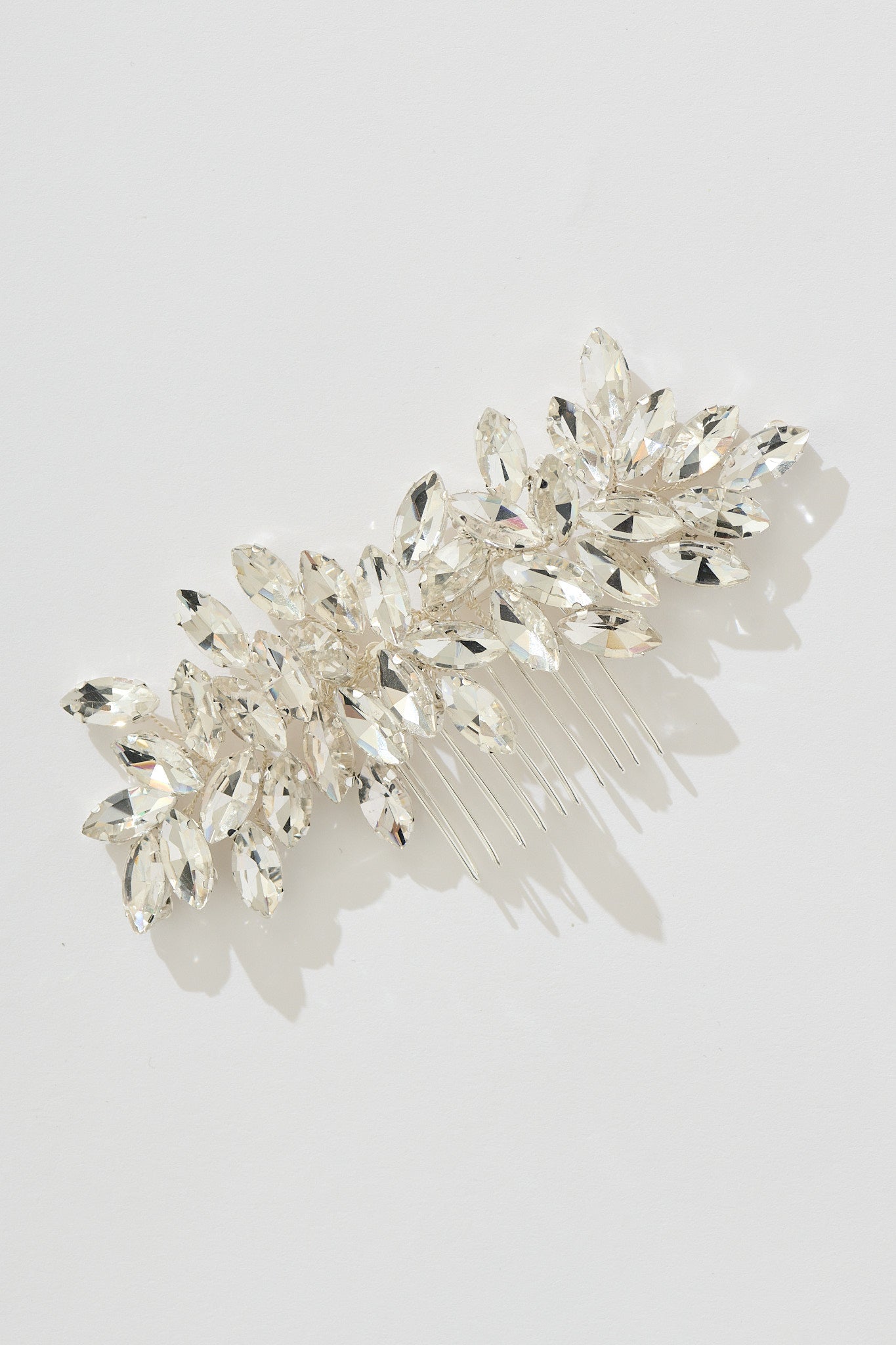 Stephanie Bridal Hair Comb Clip in Clear Diamante