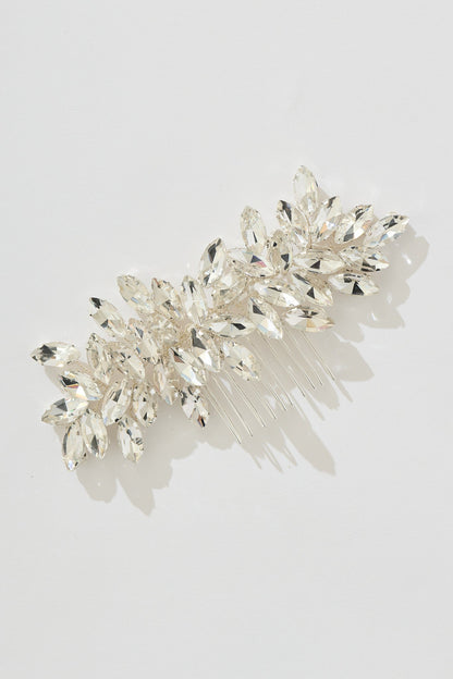Stephanie Bridal Hair Comb Clip in Clear Diamante