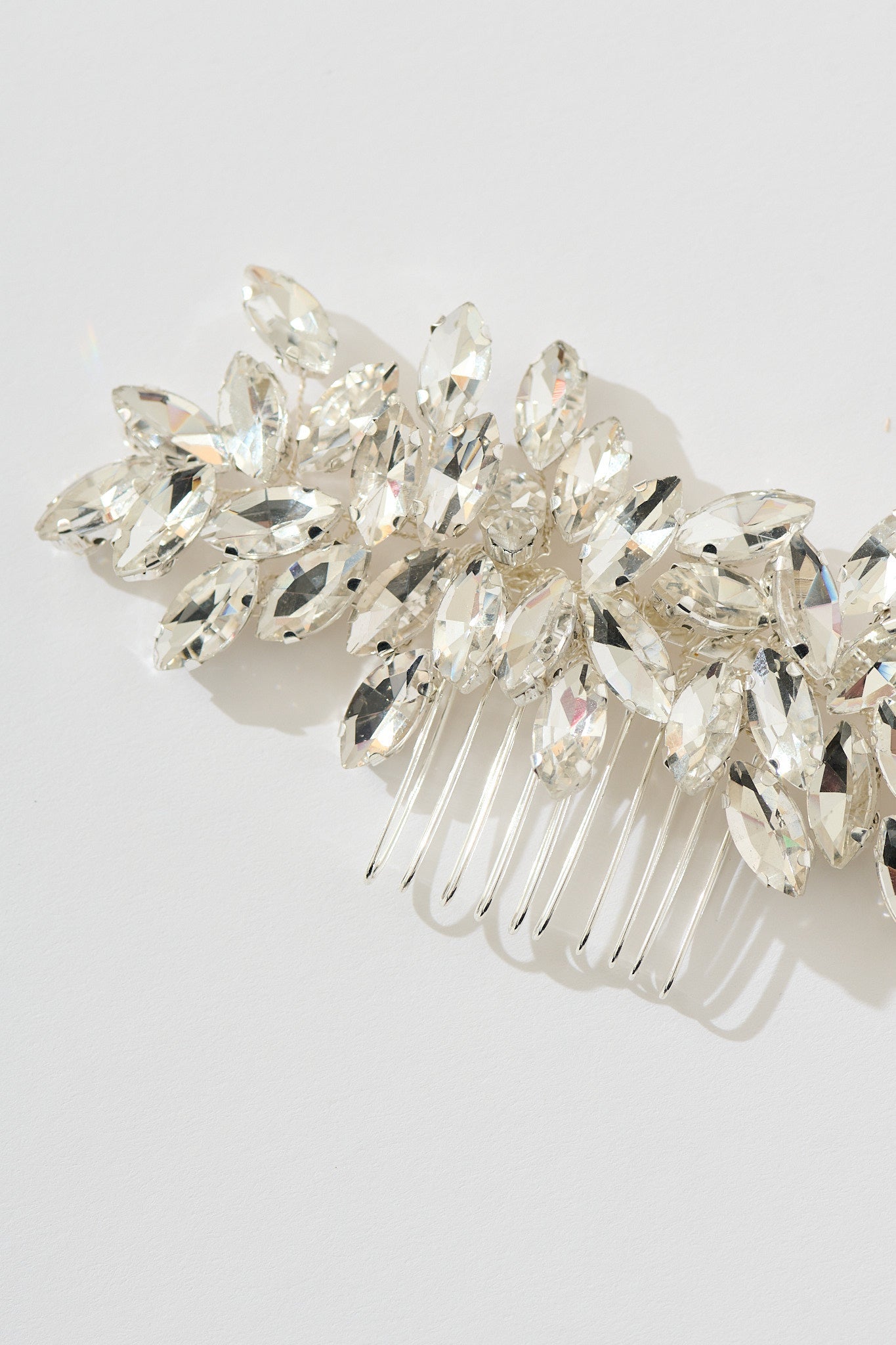 Stephanie Bridal Hair Comb Clip in Clear Diamante