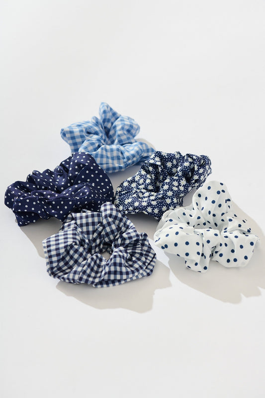 Perry 5 Pack Scrunchie in Navy Multi
