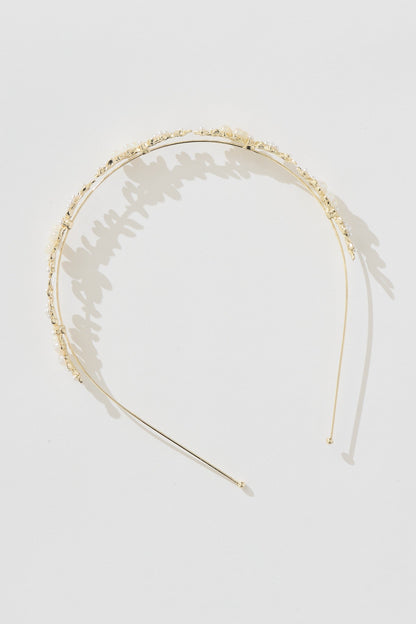 Dina Headband in Gold with Flower
