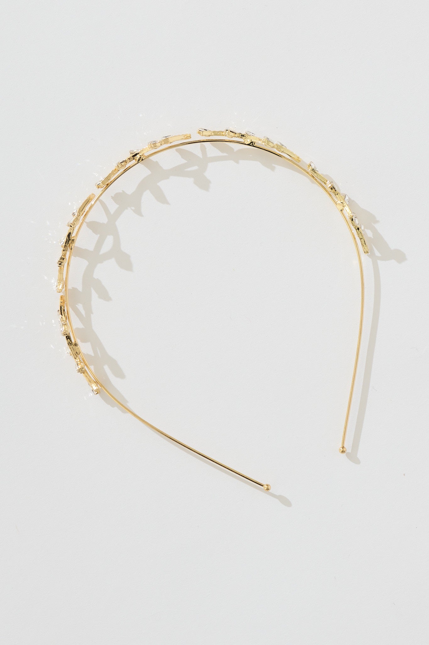Desiree Headband in Gold with Leaf Diamante