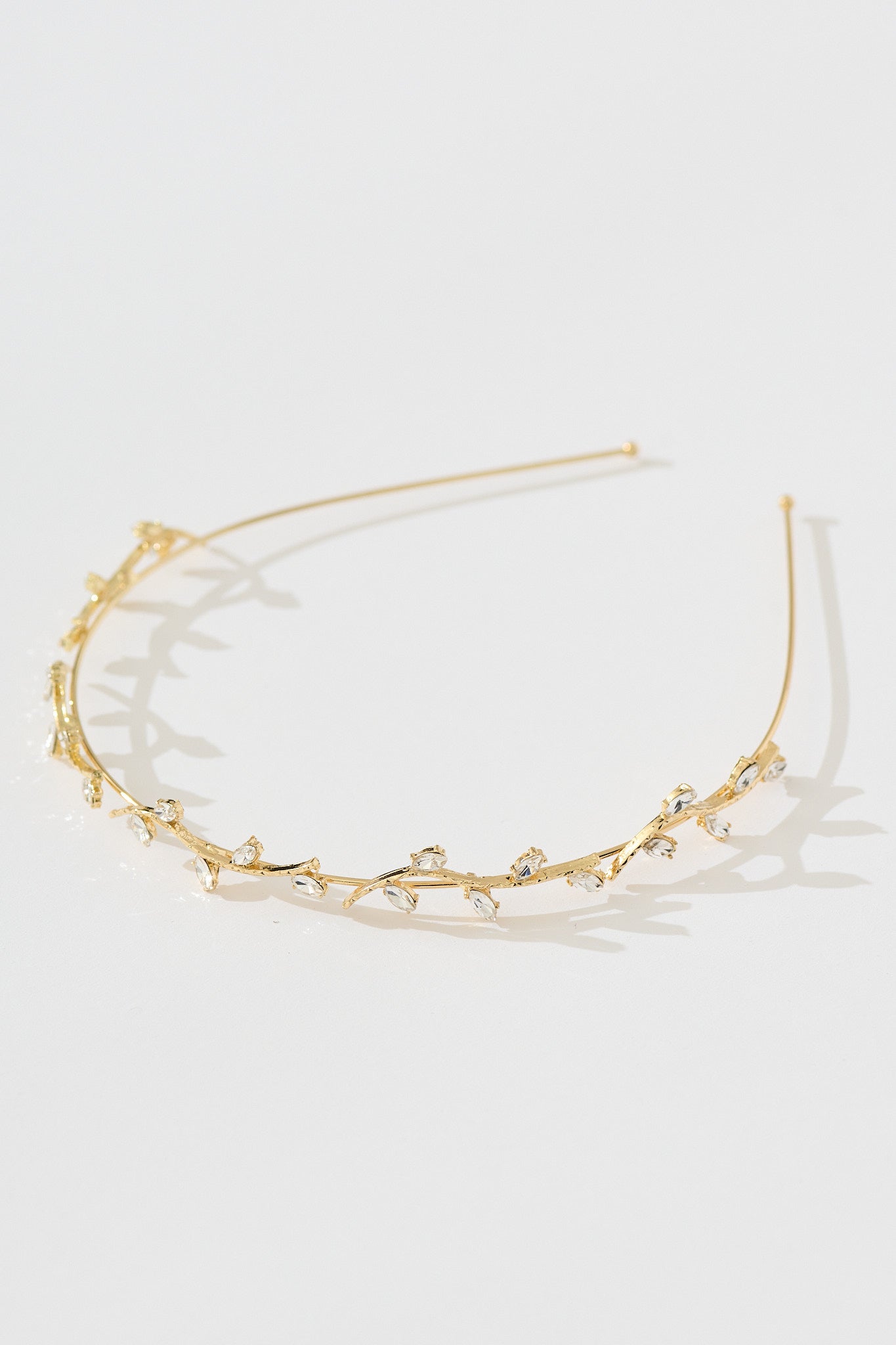 Desiree Headband in Gold with Leaf Diamante