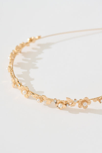 Cordelia Headband in Rose Gold with Pearl and Diamante