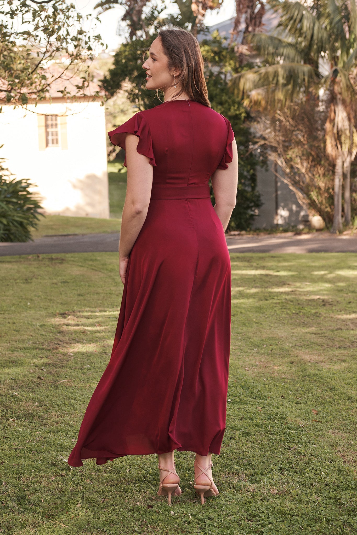 Wynter Maxi Dress in Wine Chiffon