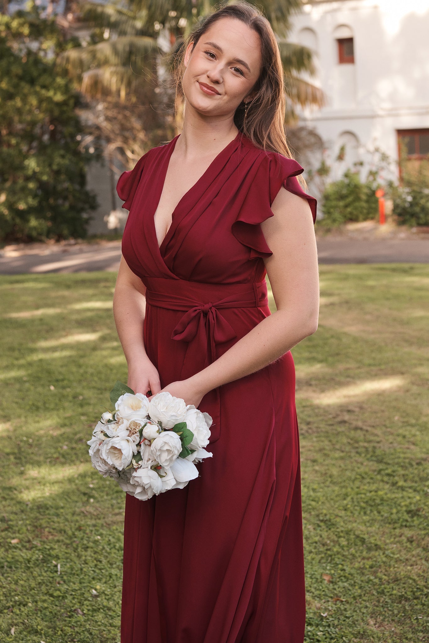 Wynter Maxi Dress in Wine Chiffon