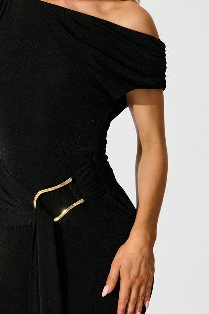 Queen Of The Night Maxi Dress in Black Jersey