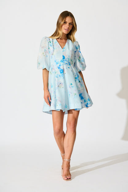 Zoeva Dress in Blue Floral
