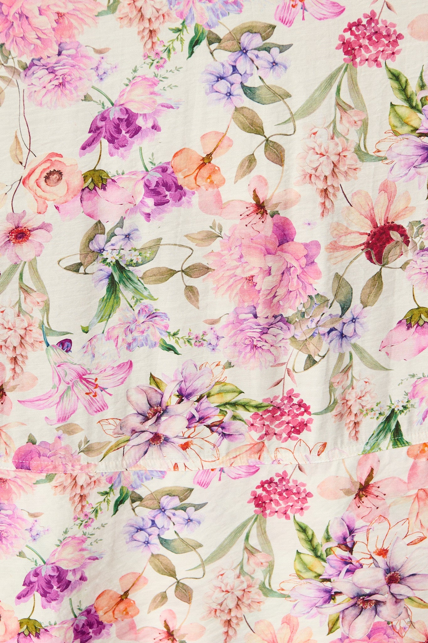 Bloom & Belle Midi Dress in White with Lilac Floral