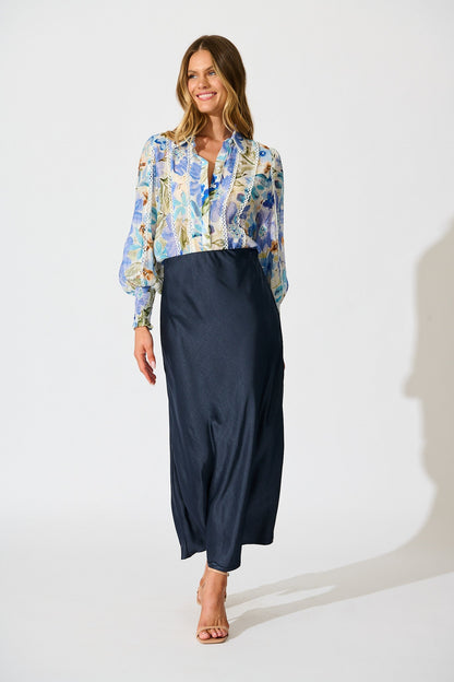 Meadow Mist Shirt in Blue Floral
