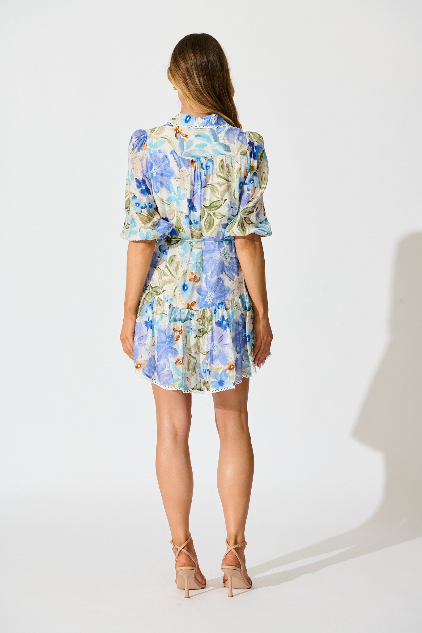 Bluebell Bloom Shirt Dress in Blue Floral