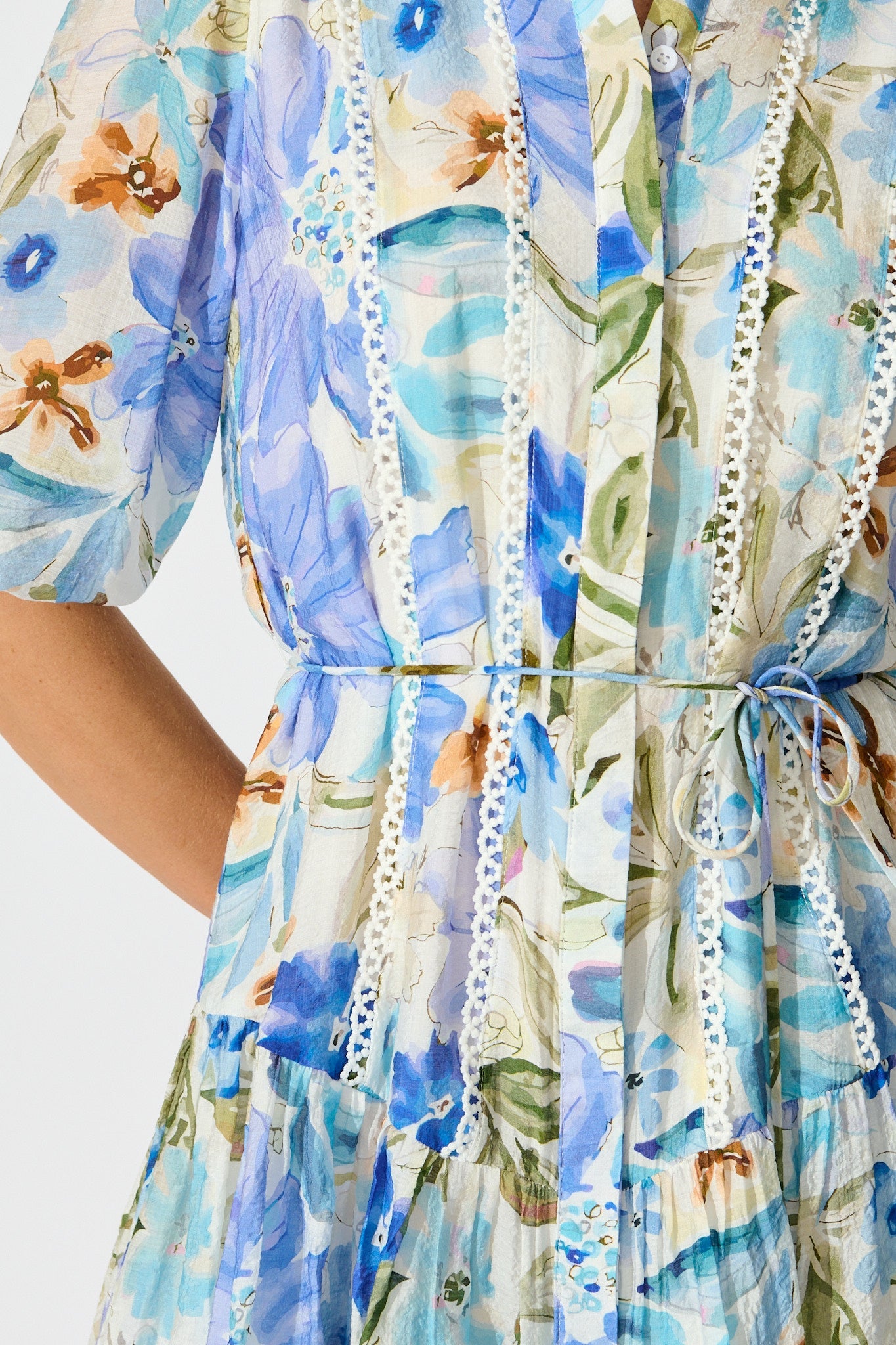 Bluebell Bloom Shirt Dress in Blue Floral