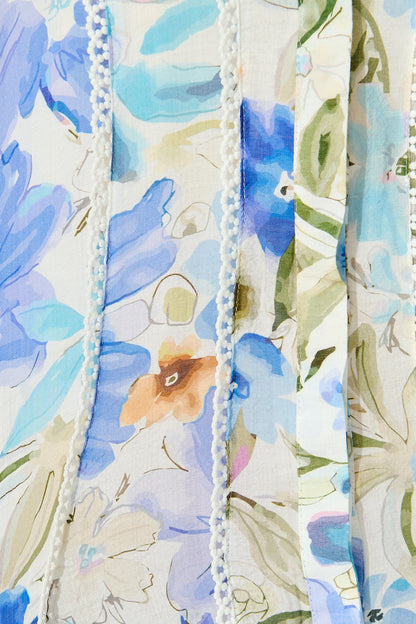 Bluebell Bloom Shirt Dress in Blue Floral