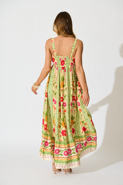SunKissed Midi Dress In Pineapple Print
