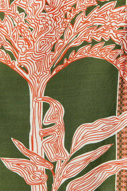 Jordana Shirt Dress in Khaki Placement Print