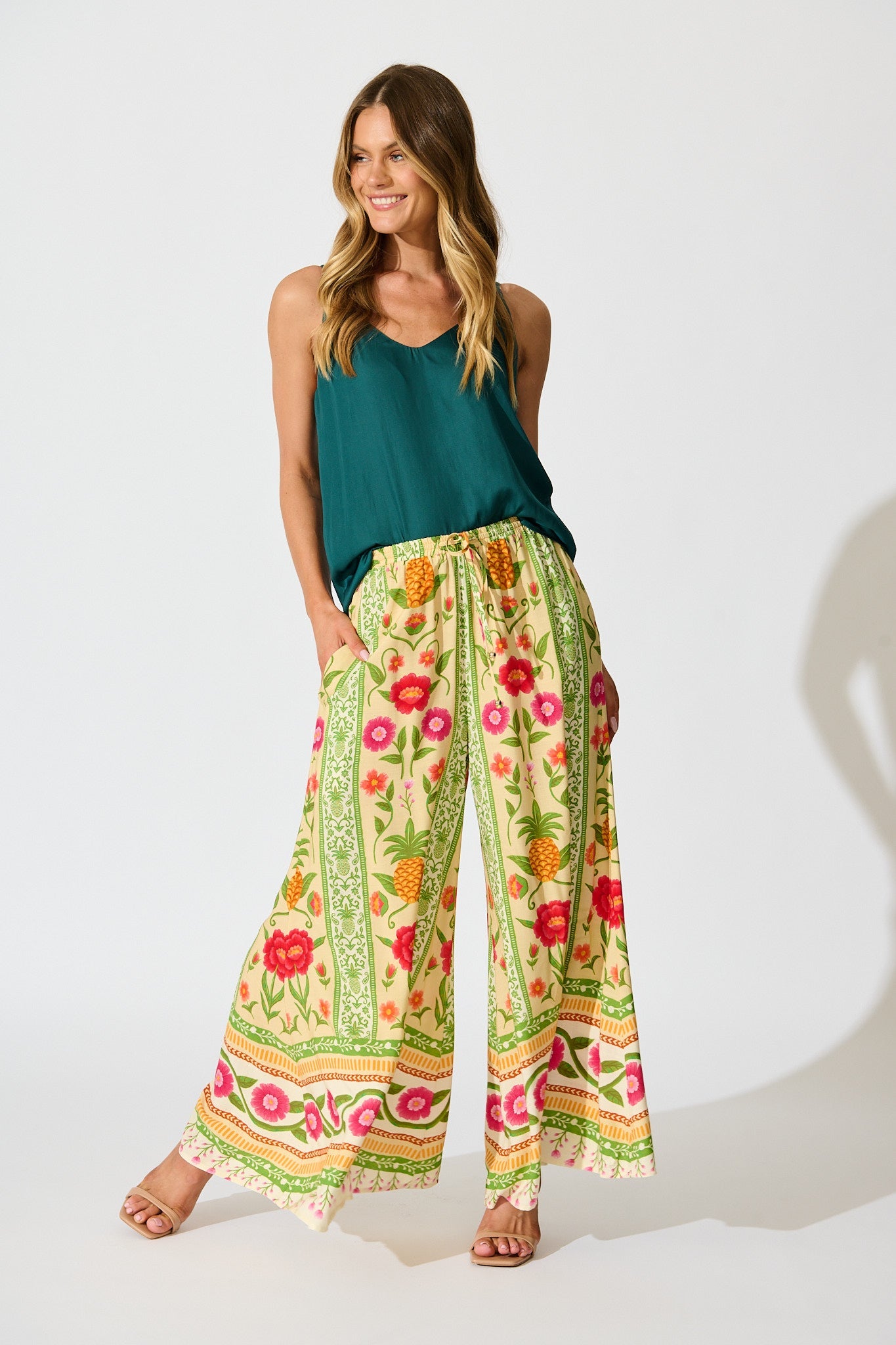 Isla Tropic Pant in Pineapple Print