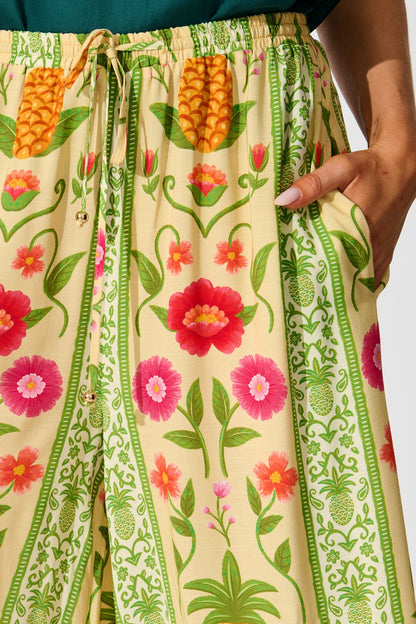 Isla Tropic Pant in Pineapple Print