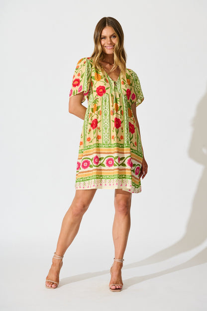 Zesty Breeze Dress in Pineapple Print