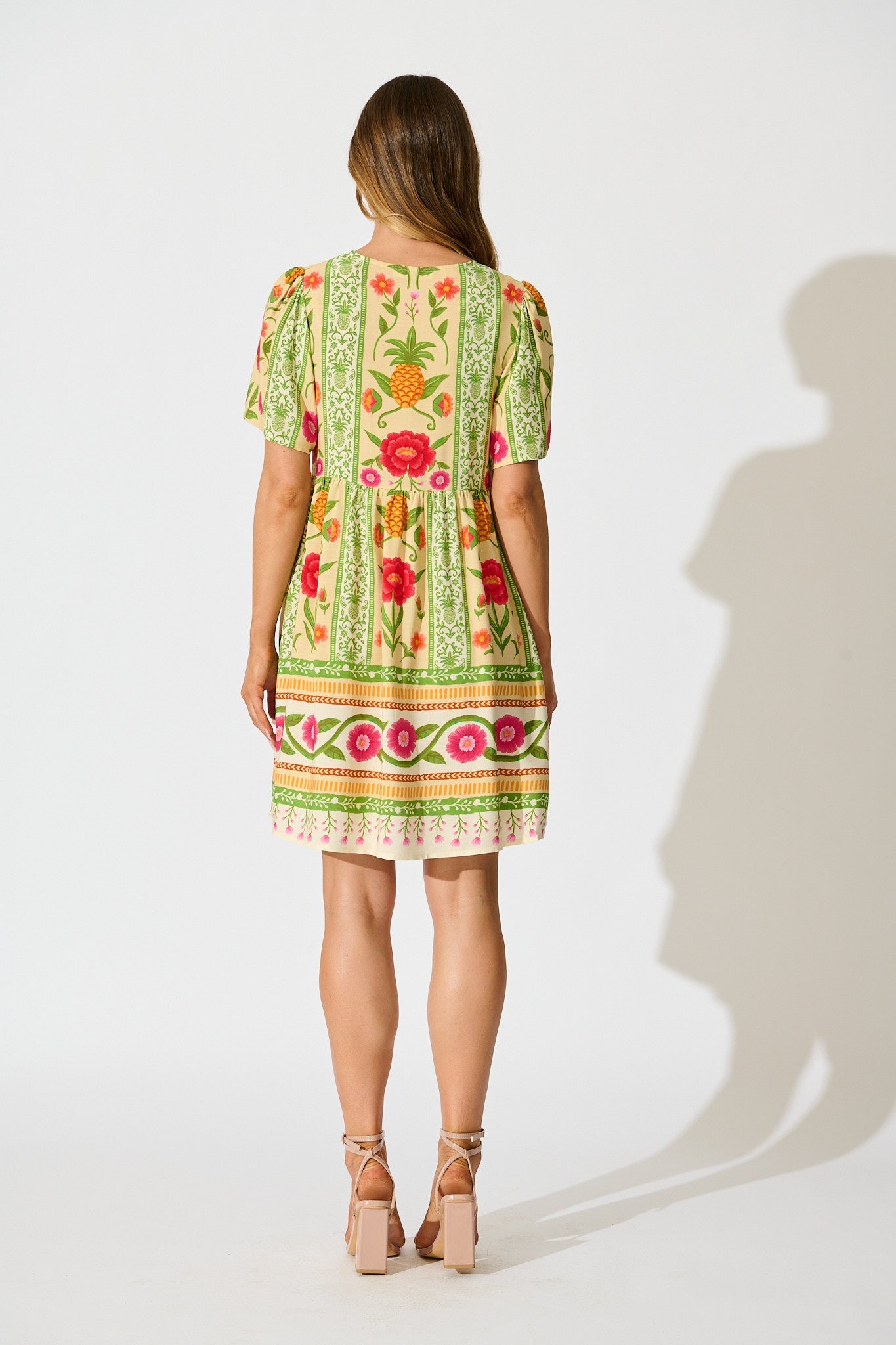 Zesty Breeze Dress in Pineapple Print