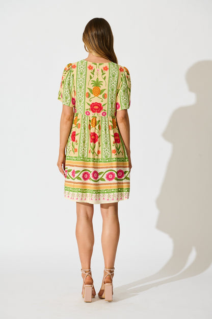 Zesty Breeze Dress in Pineapple Print