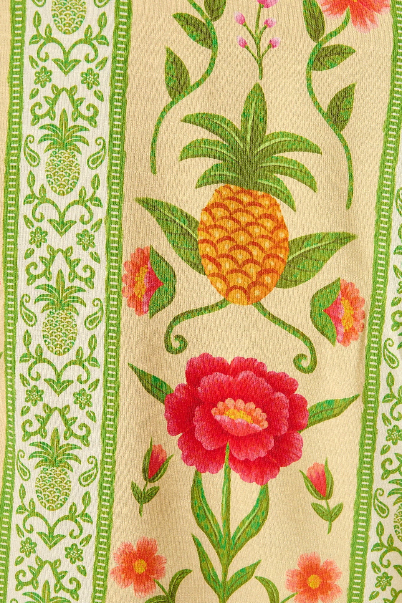 Tropicana Maxi Shirt Dress in Pineapple Print