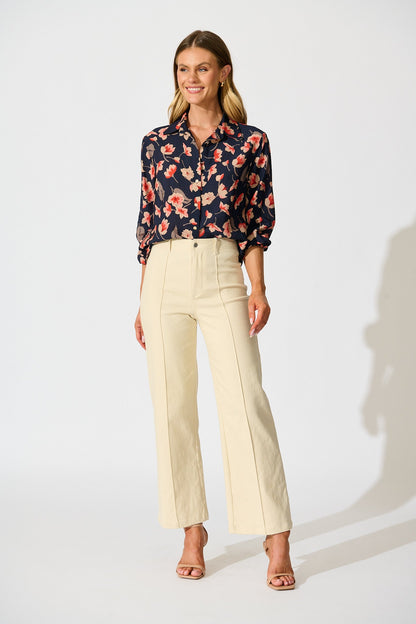 Twilight Flora Shirt in Navy Floral