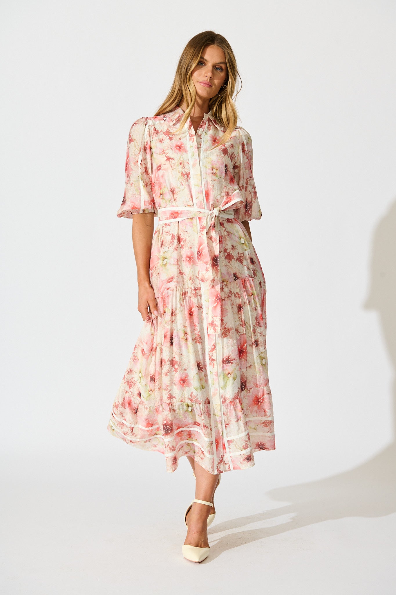 Mackenzie Maxi Shirt Dress in Blush Floral