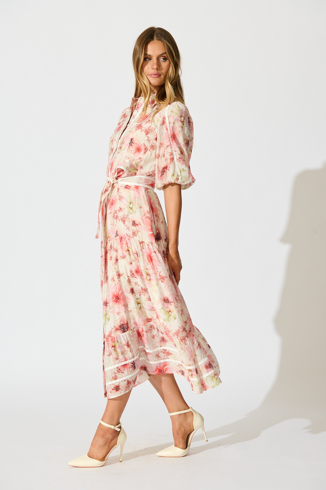 Mackenzie Maxi Shirt Dress in Blush Floral