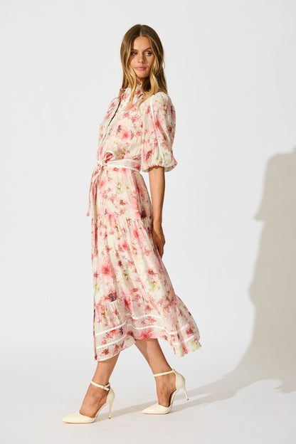 Mackenzie Maxi Shirt Dress in Blush Floral