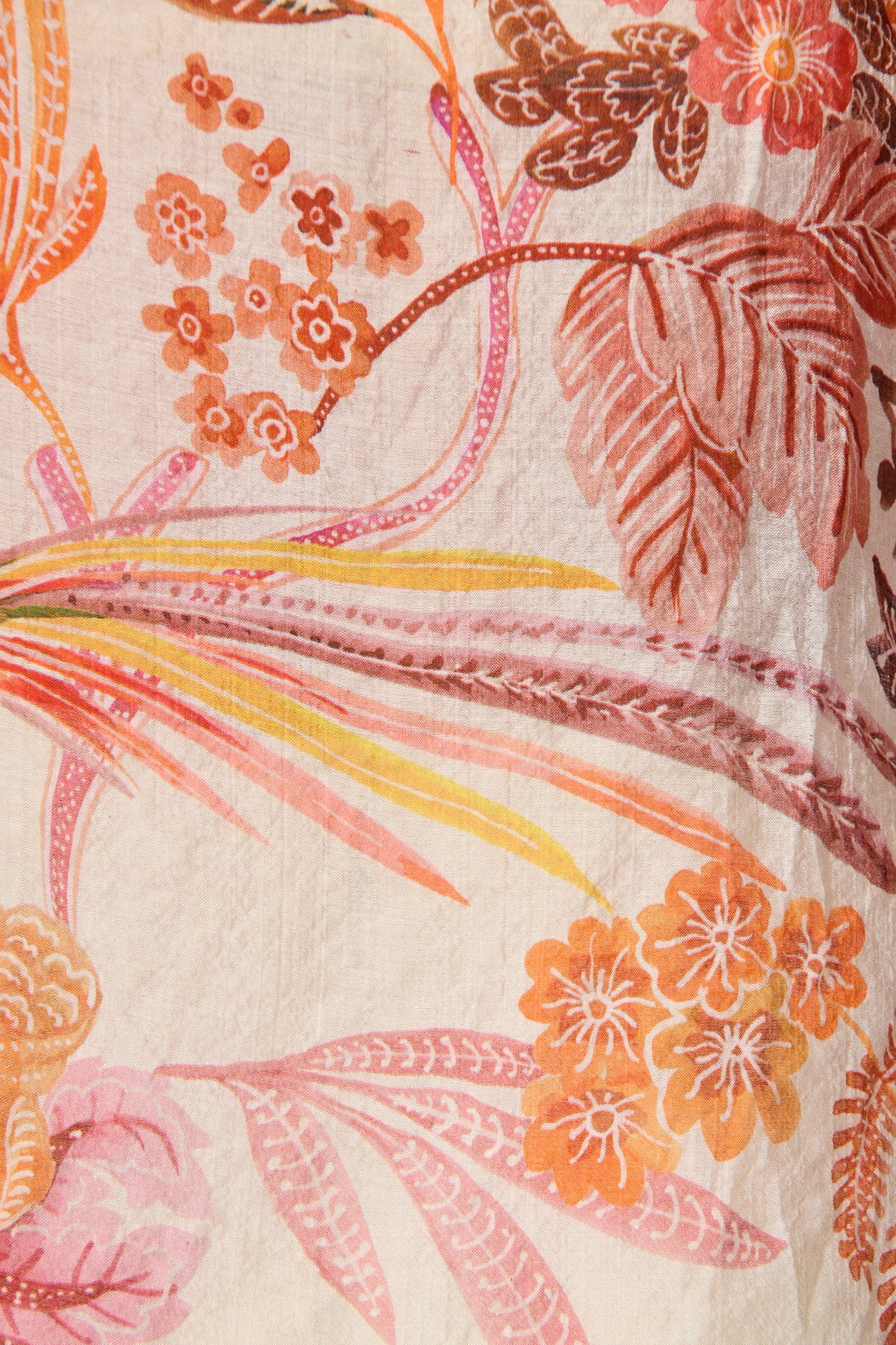 Mirella Top in Multi Tan Leaf Print