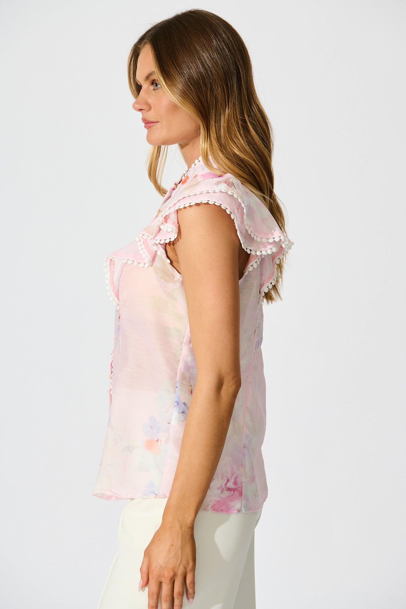Conessa Top in Light Pink Floral