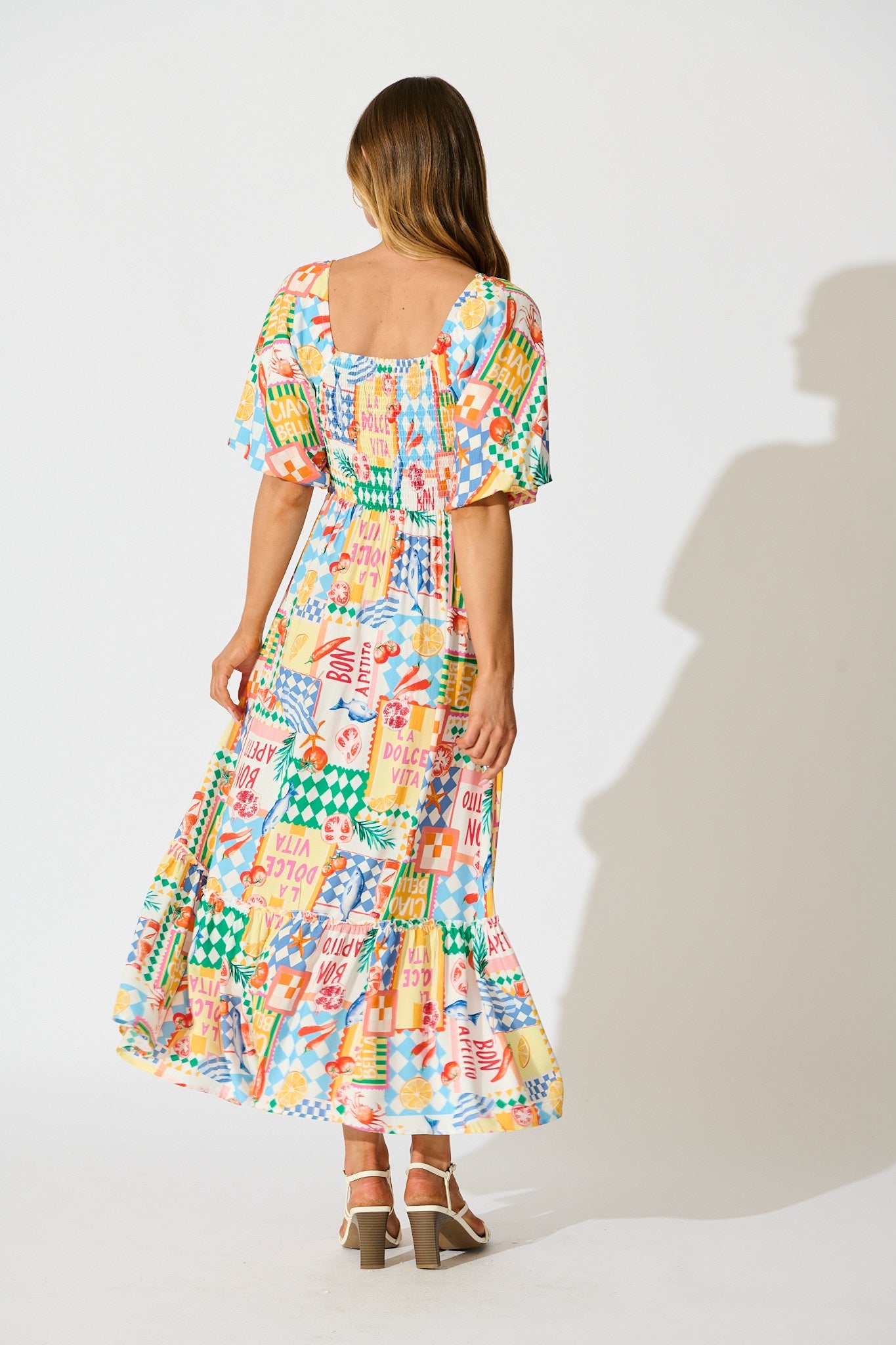 Coverdale Maxi Dress in White Multi Conversational Print
