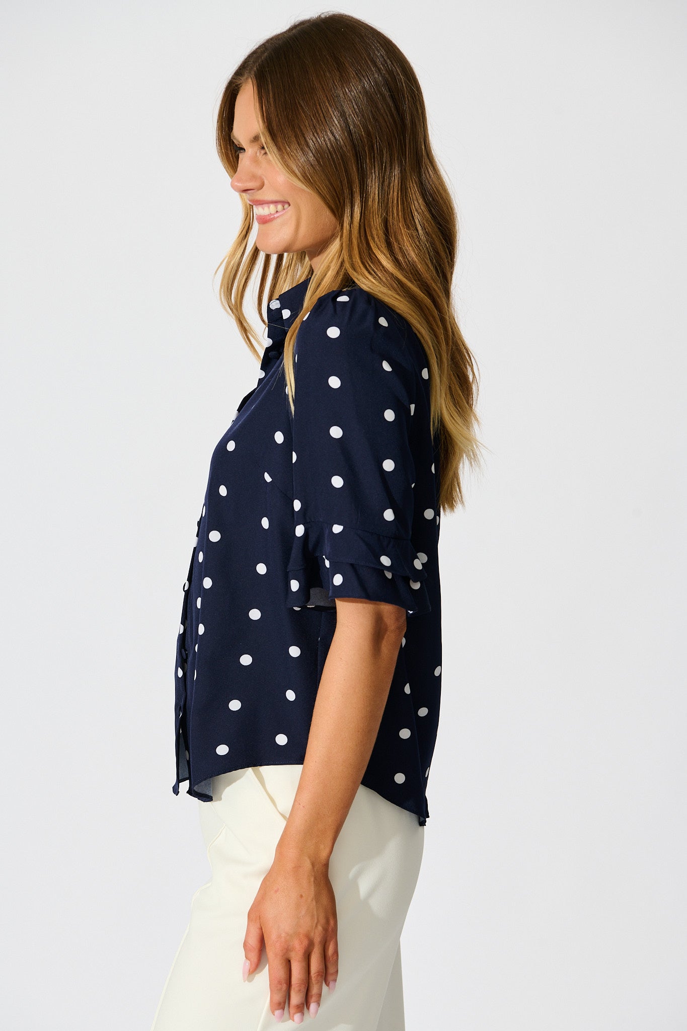 Perfectly Placed Shirt in Navy with White Spot