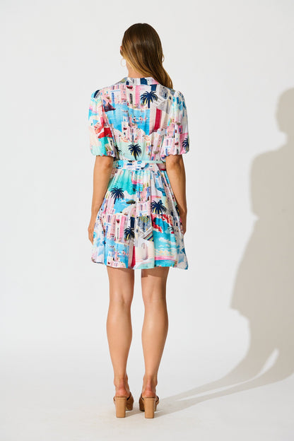 Mediterranean Muse Dress in Multi Print