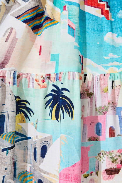 Mediterranean Muse Dress in Multi Print