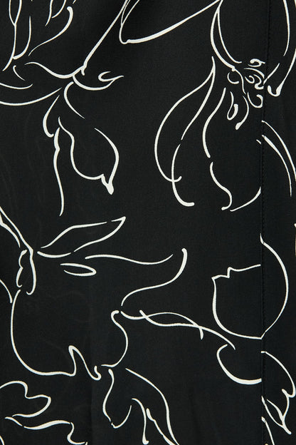 Sienna Midi Shirt Dress in Black and White Print